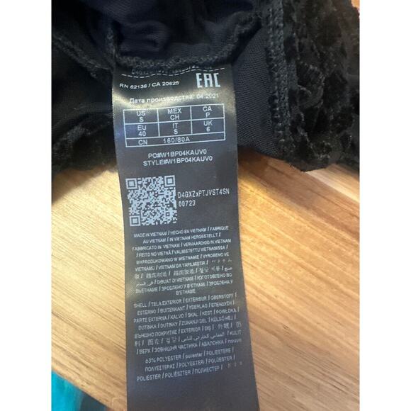 Guess Cindy Croc Mesh Bodysuit Womens Small Black - Picture 4 of 5